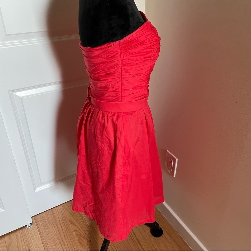 Dessy Collection Firecracker Strapless Cotton Bridesmaid Dress 2823 EUC Size 6 - Picture 4 of 11